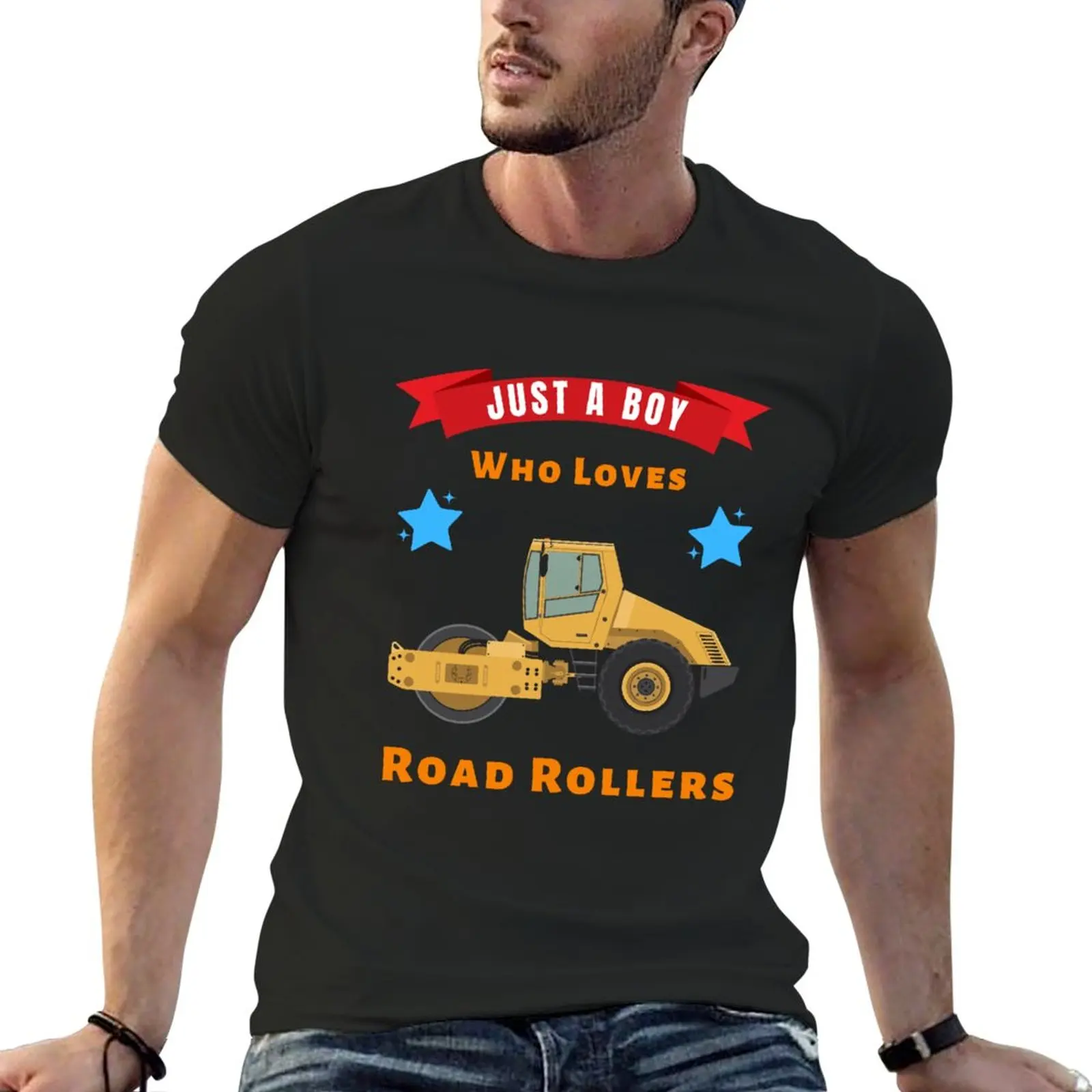 

Just a Boy Who Loves Road Rollers T-Shirt vintage animal prinfor boys boys whites men workout shirt