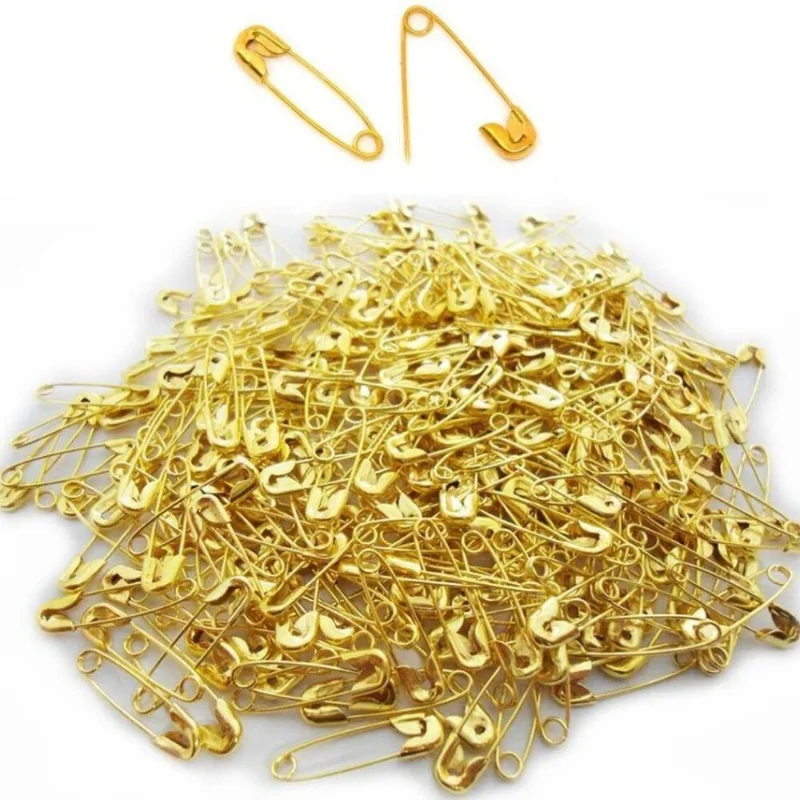 

BOUSSAC 100PCS Small Tiny Metal Mini Safety Pins Gold Silver Black