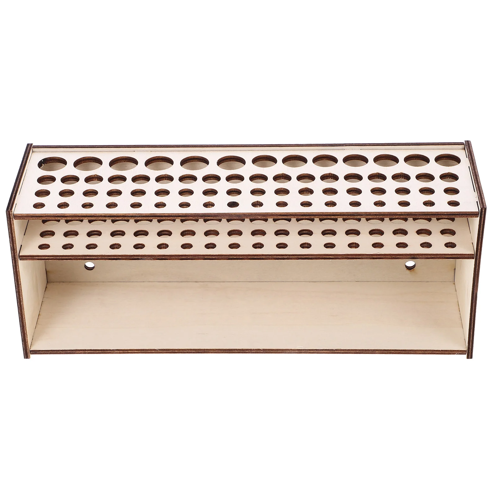 

Wood Tray Wooden Paintbrush Storage Box Sampling Tube Storage Rack Marker Pen Holder Display Detachable Sampling Tubes Stand