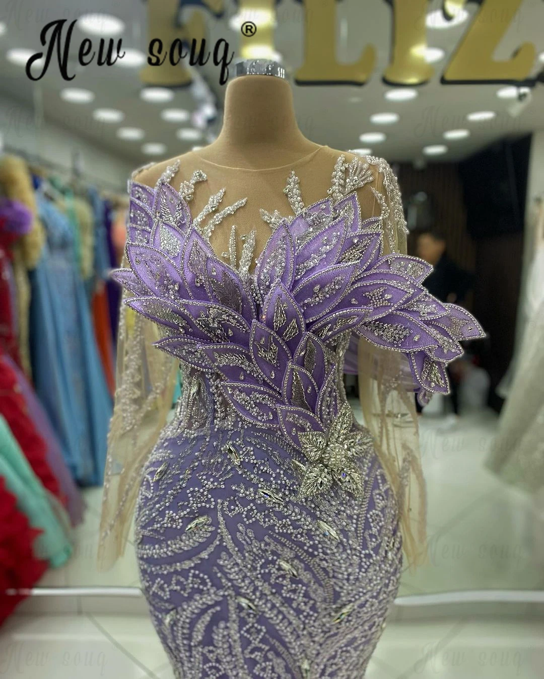 Grateful Lilac Purple Mermaid Evening Gowns Robes De Soiree Beaded  Appliques Birthday Engagement Dress Outfits Dress Customized - AliExpress  320