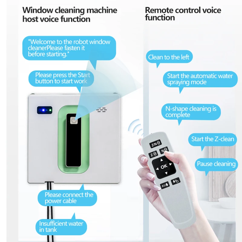 Robotic Window Cleaner Water Spray Tuya APP Remote Control  Electric Window Washer Robot For Cleaning Glasses Tile Wall Home 5