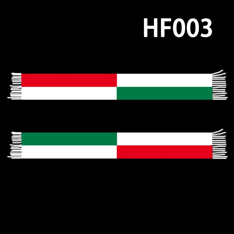 

MHFC 145*18 cm Size Red White Green Scarf for Fans Double-faced Knitted HF003
