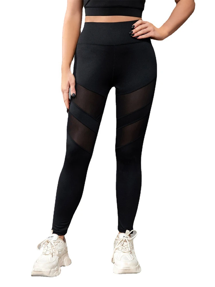 Women's Fitness Leggings Push Up Sports Black Pants High Waist Workout Mesh Gym Leggings Ladies Clothes Yoga Leggins Seamless