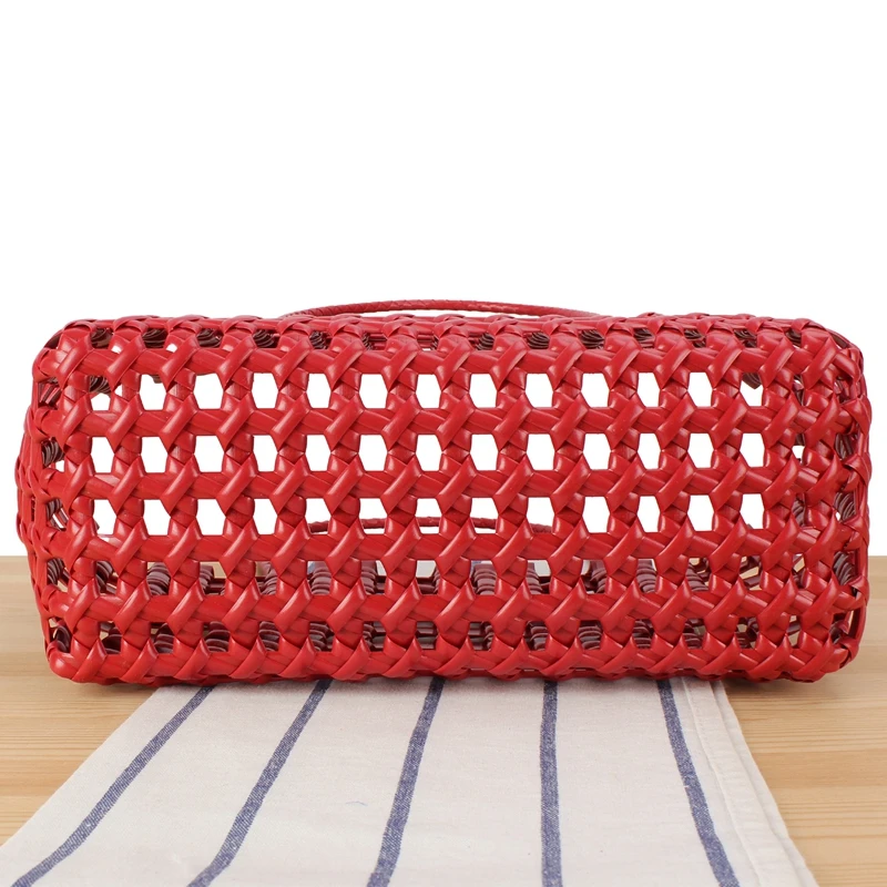 Borsa a cestino con design intagliato novità 2026 per donna, borsa a tracolla intrecciata da spiaggia per vacanze, tote versatile casual per tutti i giorni - immagine 6