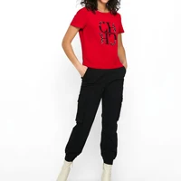 CHCH Women's T-shirt 2025 New Hand Embroidered Heavy Industry Casual Top Simple Round Neck Short Sleeve Women's Clothing - Image 2