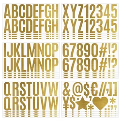 6 Sheets Letter Sticker golden Alphabet Sticker Self Adhesive Vinyl Letter Stickers for DIY Scrapbooking Gifts Box Card Craft