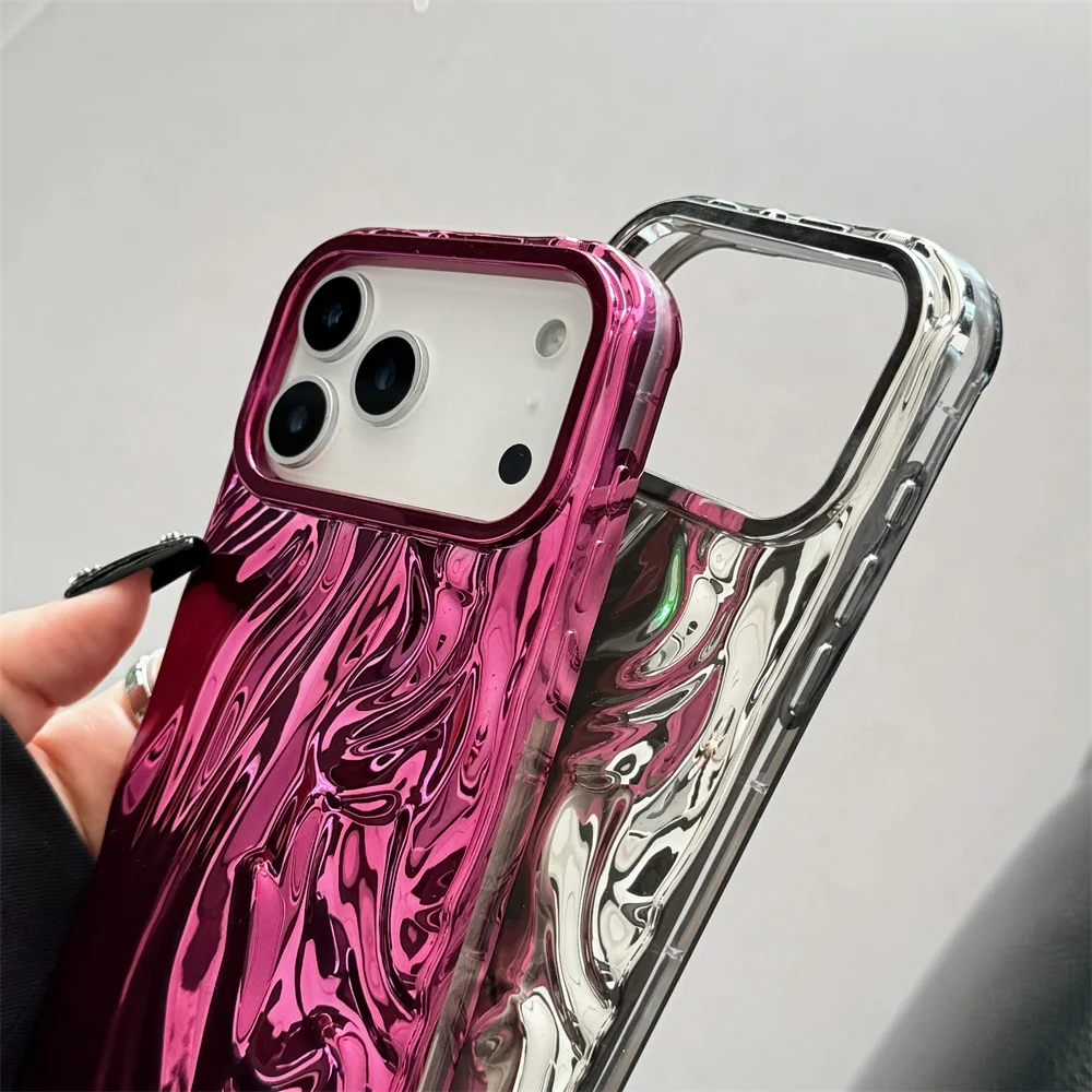 Electroplate Water Ripple Protective Phone Case - TPU Soft Cover