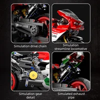 MOC City Technical Super Motorcycle Racing Motorbike Model Building Block DIY Locomotive Brick Toys for Children Boys Gifts 5