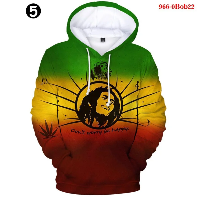 3d-толстовка с капюшоном Father of Reggae Music Bob M-Marley для мужчин и женщин модный