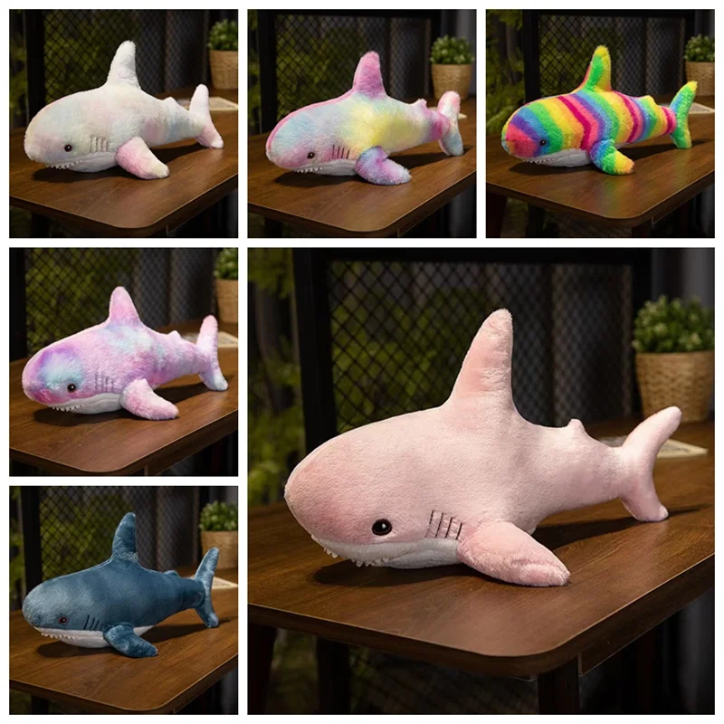 

45/60cm Giant Cute Shark Plush Toy Soft Stuffed Speelgoed Animal Reading Pillow for Birthday Gifts Cushion Doll Gift For Kids