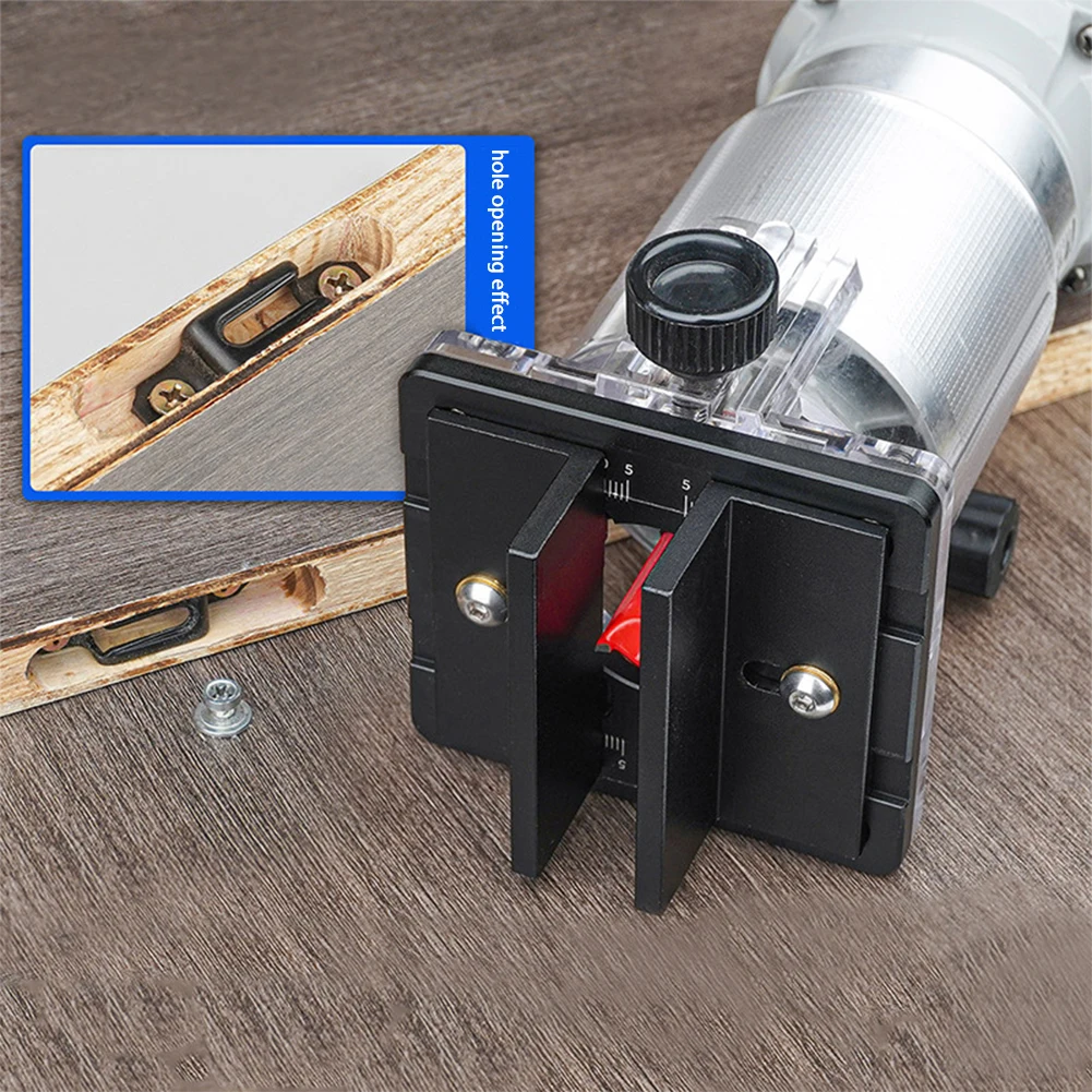 

2 In 1 Slotted Bracket For DIY Router Base Trimming Milling Machine Slotting Locator Invisible Punch Locator Tool Accessories
