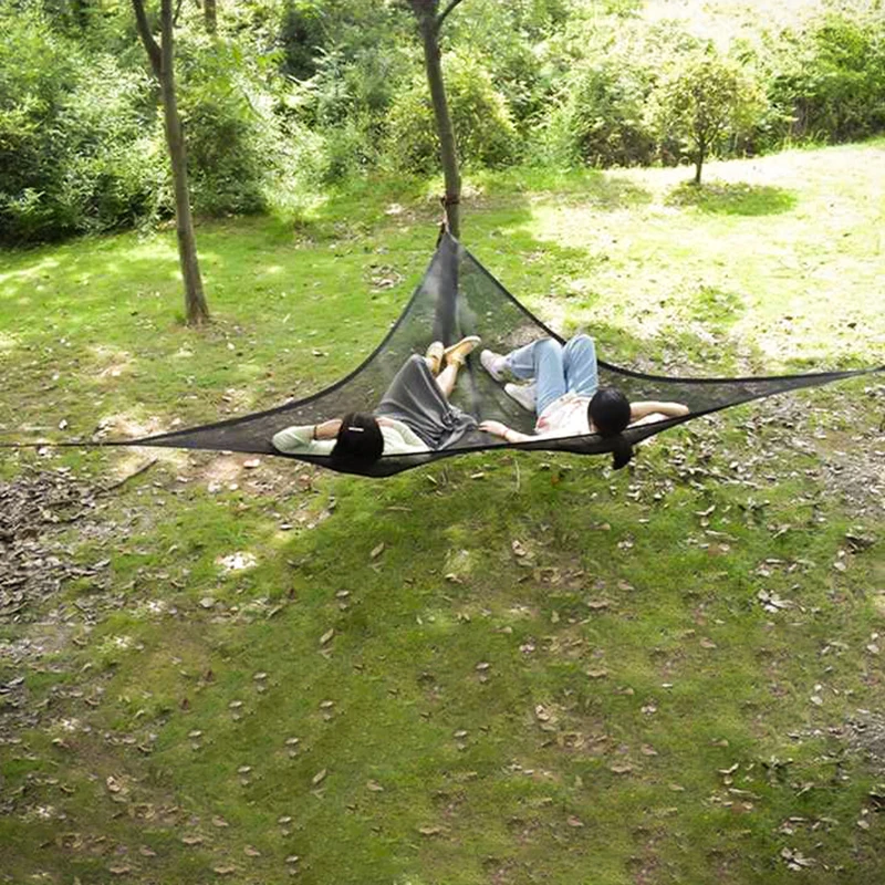 2024 Triangle Camping Double Outdoor Garden Sleeping Hanging Hammocks Tarp For Two People Women Leisure Outdoor Equipments 4