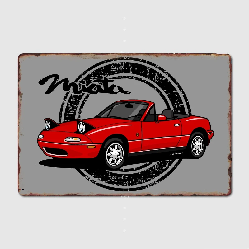 

Red MX5 Miata Japanese Roadster Poster Metal Plaque Poster Club Home Bar Cave Classic Plaques Tin Sign Posters Room Wall Decor