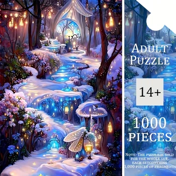 1000 Pieces Jigsaw Puzzle for Adults Dream Cottage Environmentally Friendly Paper Christmas Gift Toy 19.7 x 27.6 inches 1