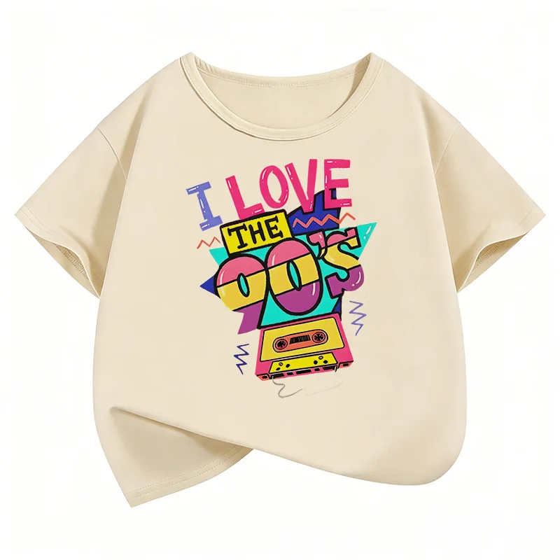 Retro I Love The 90s Funny Kids' Short Sleeve T-Shirt - Casual Summer/Spring Top