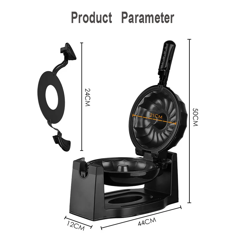 1800W Electric Flip Cake Maker Rapid Non-Stick Rapid Uniform Heat Pan Breakfast Dessert Cooking Machine Bread Toaster 6