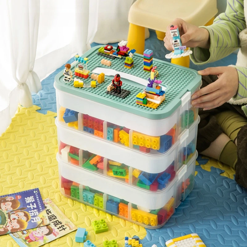 Stackable Lego Storage Box Building Block Plastic Storage Bin Lego Organizer  Jigsaw Puzzle Partition Container Kid Toy Organizer - AliExpress