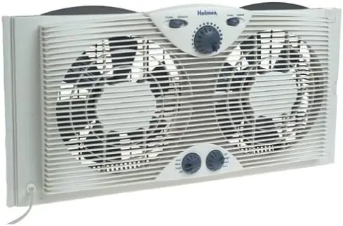 

Dual 8" Blade Twin Window Fan with Manual Controls, 3 Speed Settings, White Fans handheld Floor standing fan Neck cooling tube P