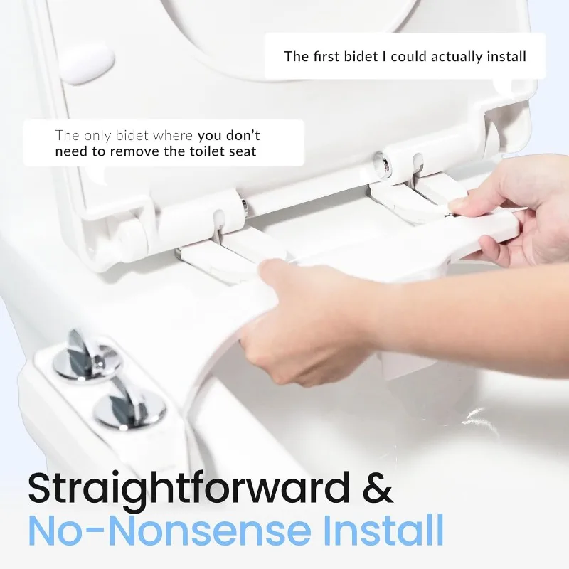 NEO 185 Plus Patented Bidet Attachment Toilet Seat Innovative Hinges Clean Slide-in Easy Install Advanced 360&deg;