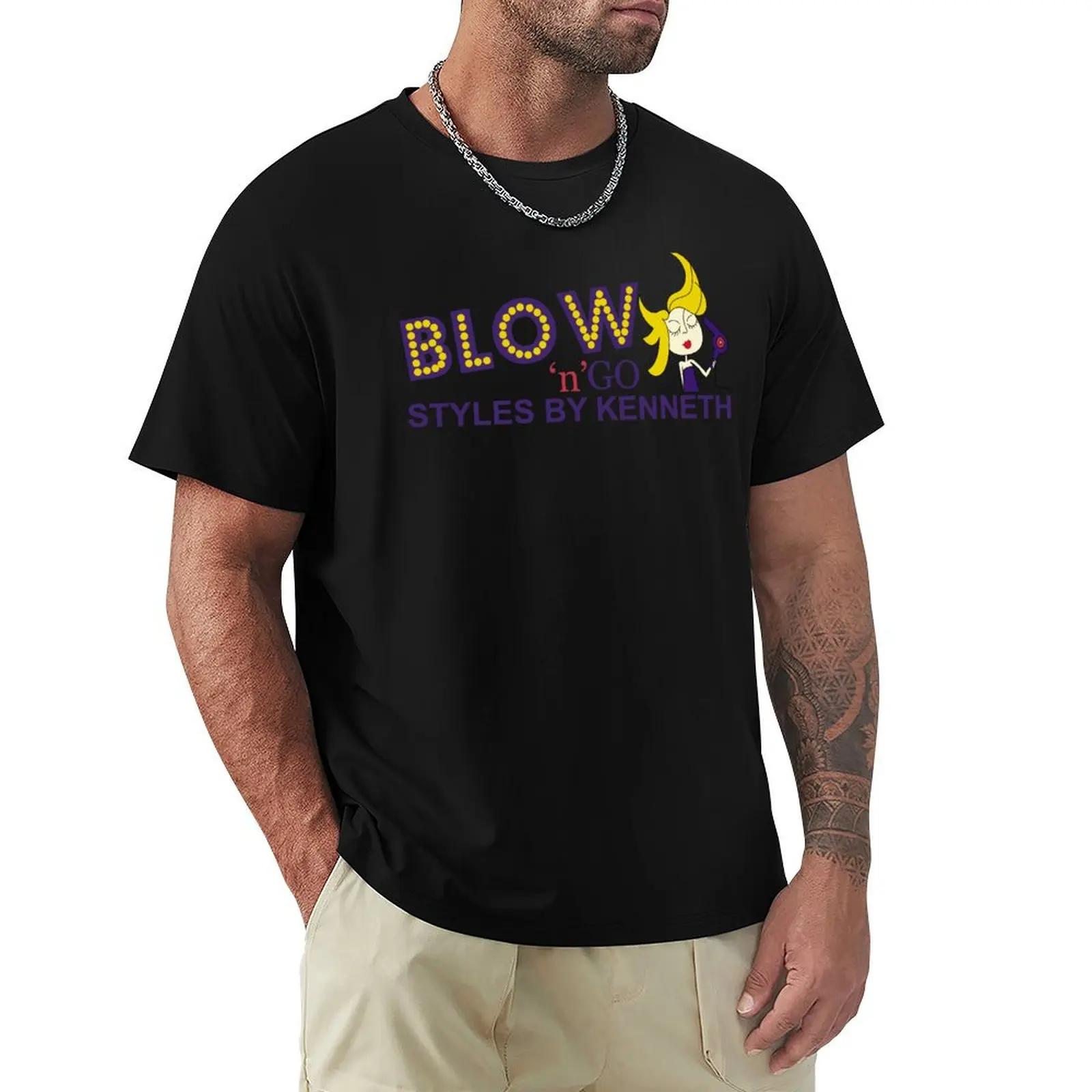 

Мужская хлопковая футболка Blow 'n' Go-Style, футболка с принтом Кеннет
