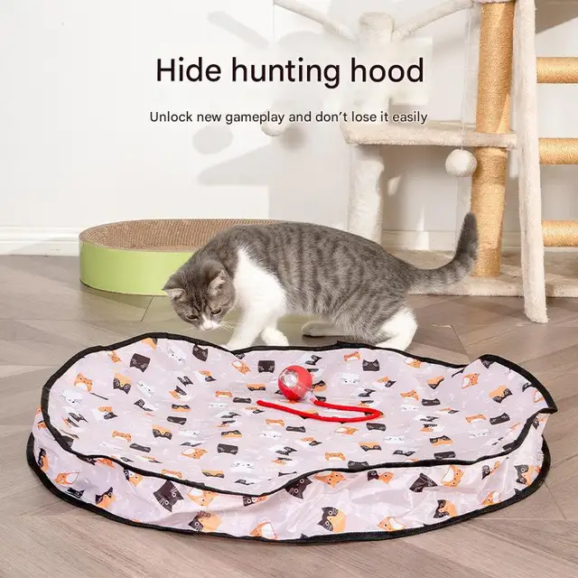 Smart Interactive Cat Toys Ball Fast Rolling in Pouch Hide and Seek Kitten Toy Motion Activated Interactive Cat Toy for Indoor 5