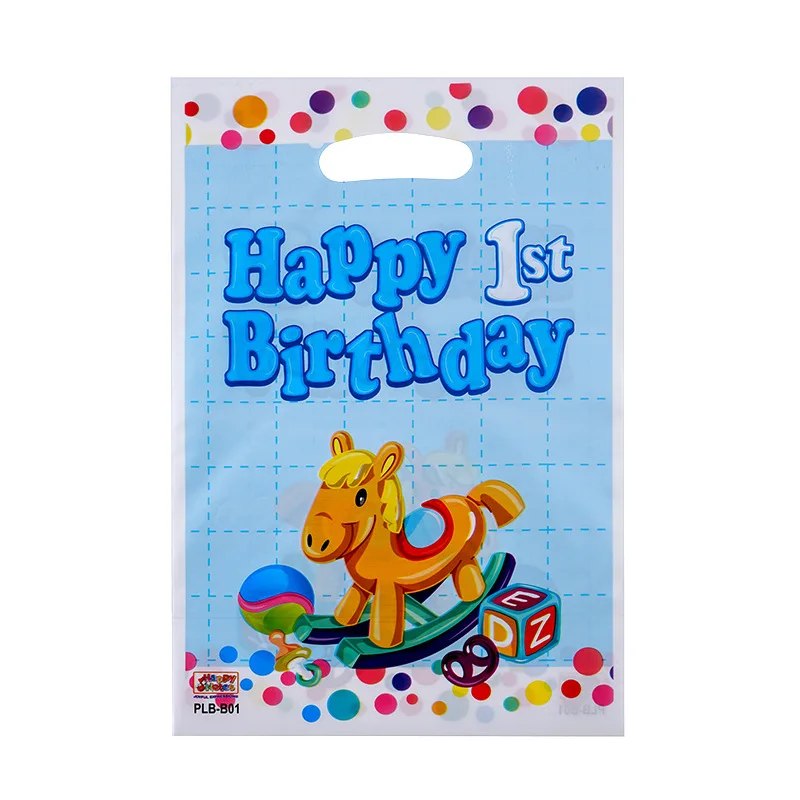 thumbnail image 1 of 10/50 piezas de bolsas de regalo impresas con lunares, bolsas de plástico para dulces, bolsas de botín para fiestas infantiles, suministros de decoración para fiestas de cumpleaños de niños y niñas, 1 of 5