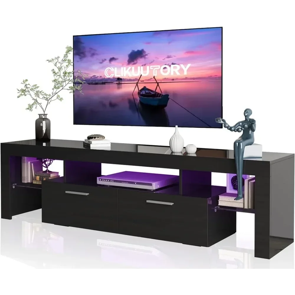 

Modern LED 63 Inch TV Stand With Large Storage Drawer for 65 Inch TVs Bookshelf Bedroom Wall Shelves Living Room Dressers Ps5