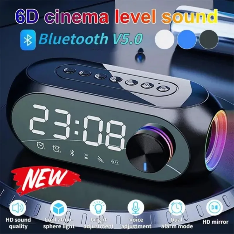 MultifunctionS8WirelessBluetoothSpeakerMirrorAlarmClockStereo