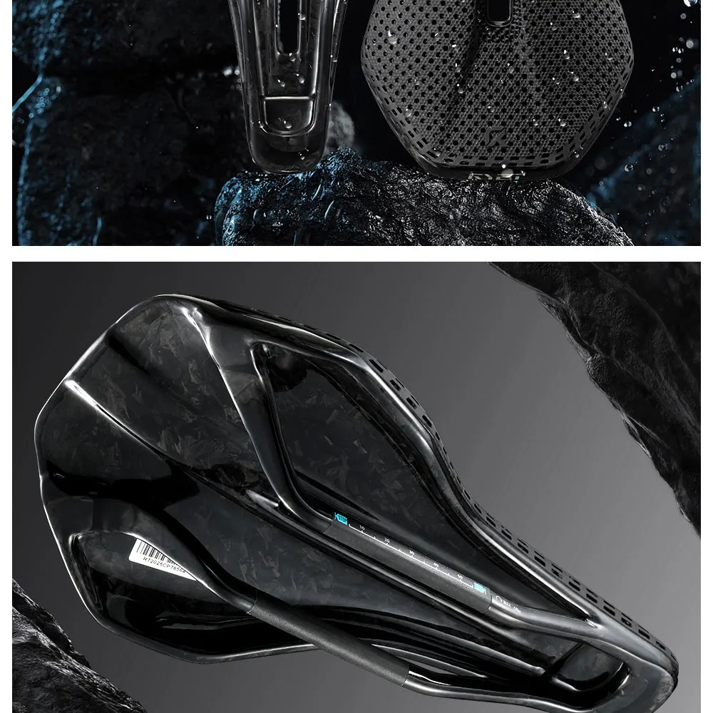 RYET Vollcarbon-Fahrradsattel, 3D-gedruckt, ultraleichter Fahrradsitz, Sattel, 245 x 140 mm, Fahrradkissen für Rennrad, MTB, Kies, Rennteile – Detail 22
