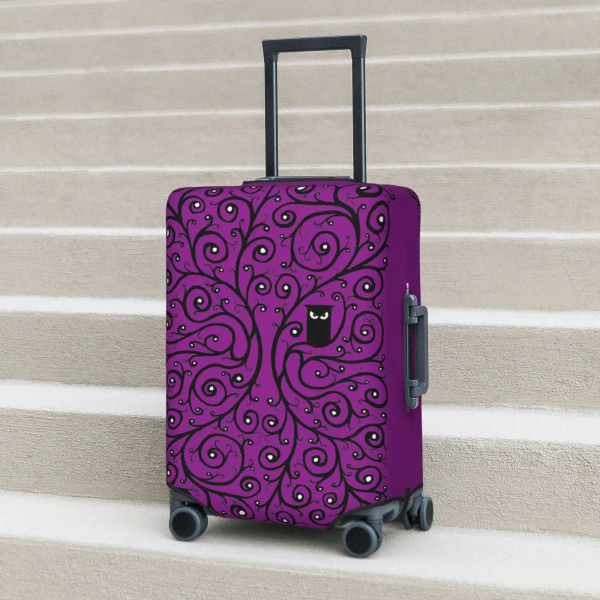 

The Owl Print Suitcase Cover Animal Cruise Trip Protection Flight Fun Luggage Supplies