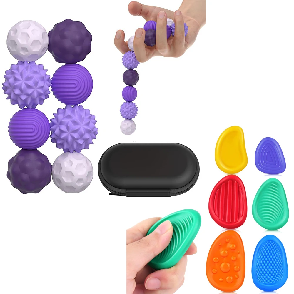Magnetic Sensory Stress Relief Balls with Textured Silicone Shell
