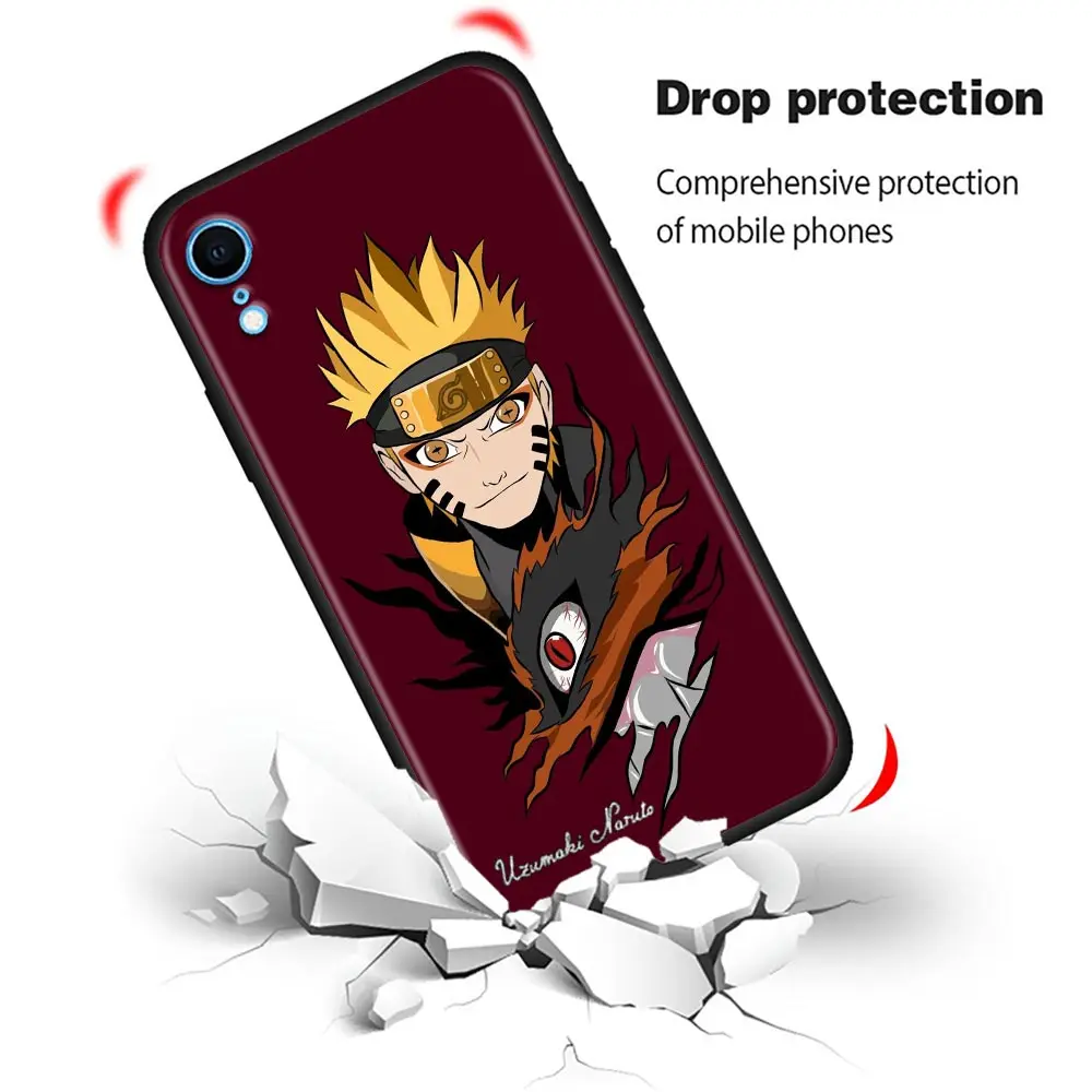 Anime Manga Uzumaki Naruto Phone Case for iPhone 11 12 13 Pro Max 7 8 SE XR XS Max 5 5s 6 6s Plus Black Soft TPU Silicone Sasuke iphone 13 pro phone case