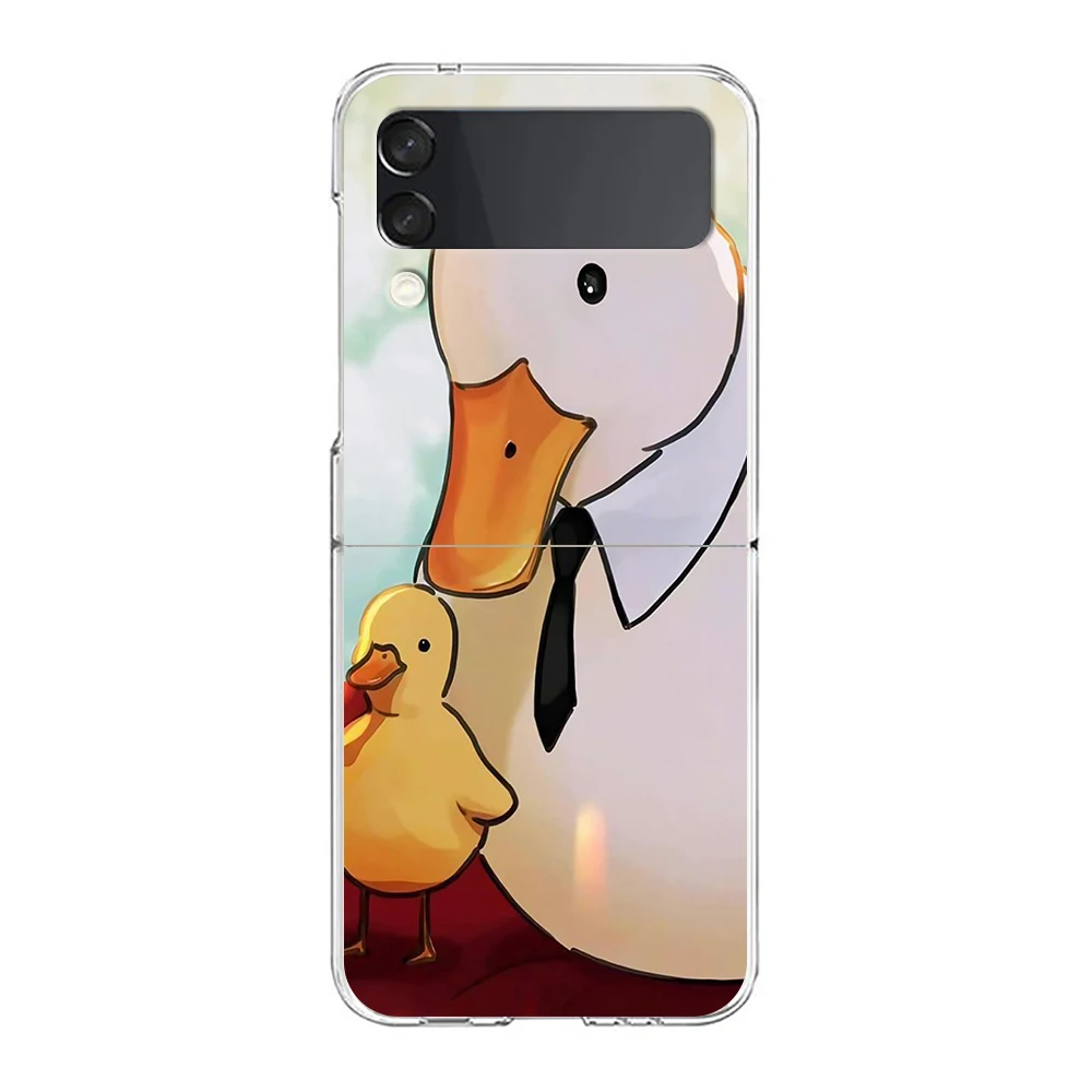 Cartoon niedlichen Gans Spiel Hard PC Handy hülle für Samsung Galaxy Z Flip 5 4 3 transparente Abdeckung für Galaxy Z Flip 6 faltbare Hüllen – Detail 1