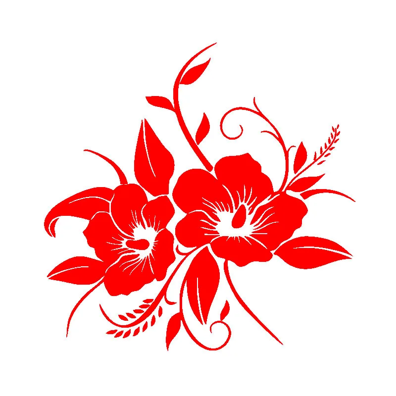 Elegant Full Bloom Flower Design Car Sticker - Automotive Exterior Vinyl Decal