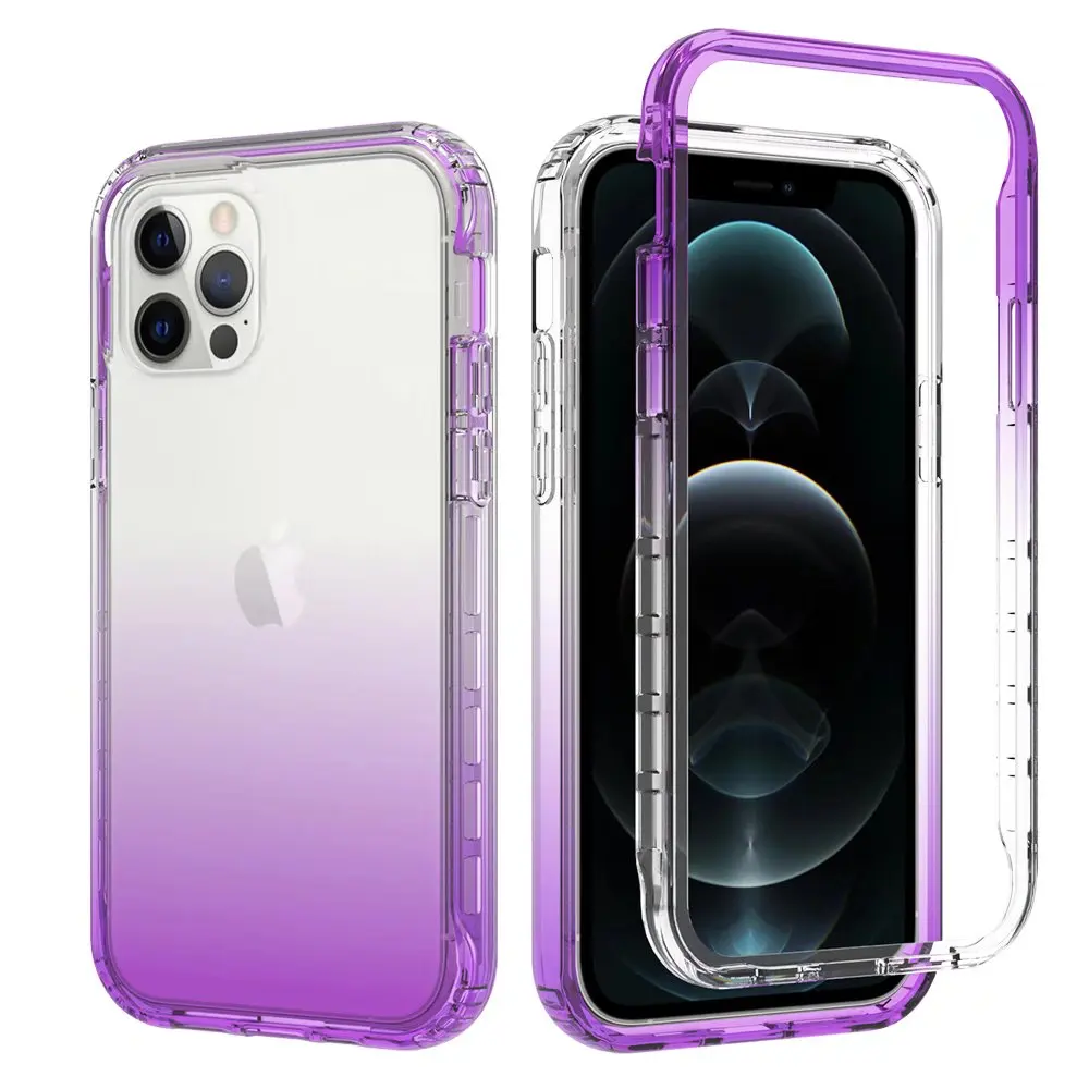 Shockproof Clear Case For iphone 14 13 12 11 Pro Max 12 13 Mini 7 8 SE 2020 Hard PC + Soft Silicone Transparent Back Phone Cover iphone 12 cover case