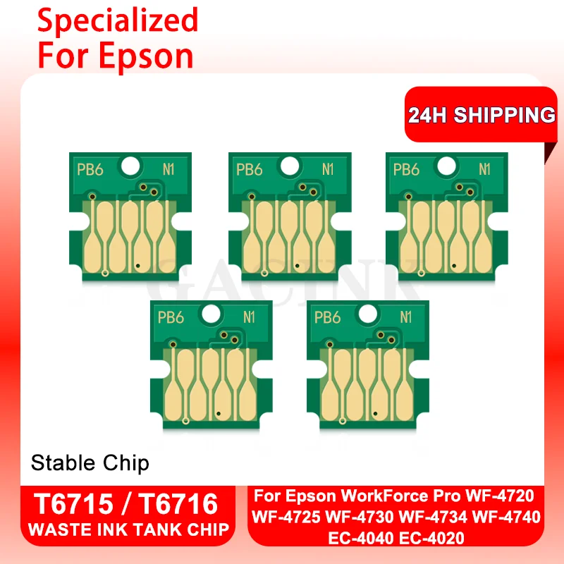 T6715 T6716 Maintenance Tank Chip For Epson WorkForce Pro WF-4720 WF-4725 WF-4730 WF-4734 WF-4740 EC-4040 EC-4020 Printer