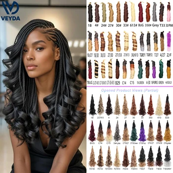 VEYDA Hair Synthetic French Curly Braiding Hair 22Inch 150g Loose wave Curly Pre Stretched Spiral Curls Braiding Hair Extensions 1