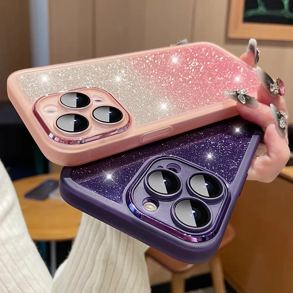 Bling Glitter Camera Protection Silicone Phone Case