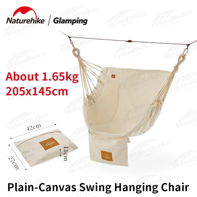 

Naturehike Outdoor Swing Chair Camping Canvas Hammock Portable Beach Garden Travel Hanging Bed 150Kg Load Bearing 120x145cm