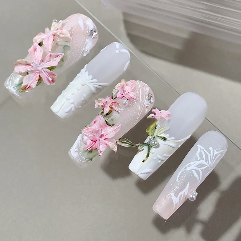 꽃 장미 튤립 실리콘 네일 아트 몰드 DIY 네일 장식 액세서리 네일 살롱 매니큐어 도구