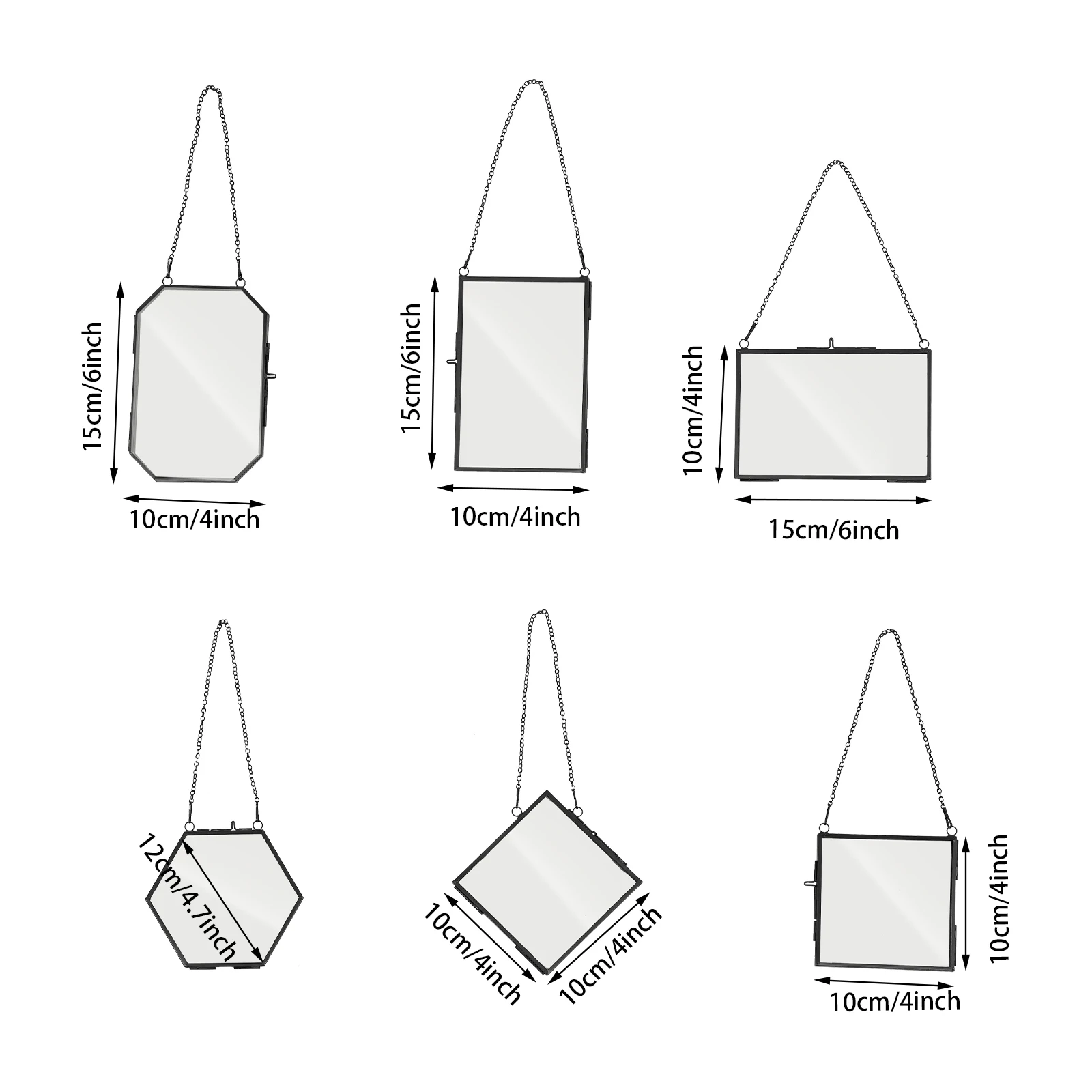 Glass Photo Frame 12-Piece Pressed Flower Hanging Display Set 4