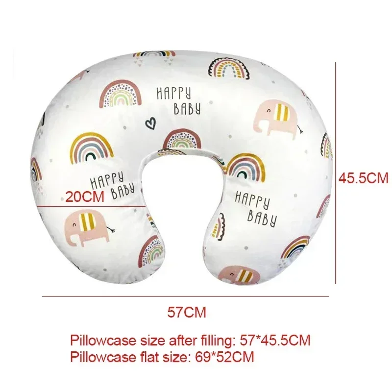 1pc Soft Polyester U-Shaped Nursing Pillow Case Removable Machine Washable Cover-Multifunctional Maternity Support Cushion For