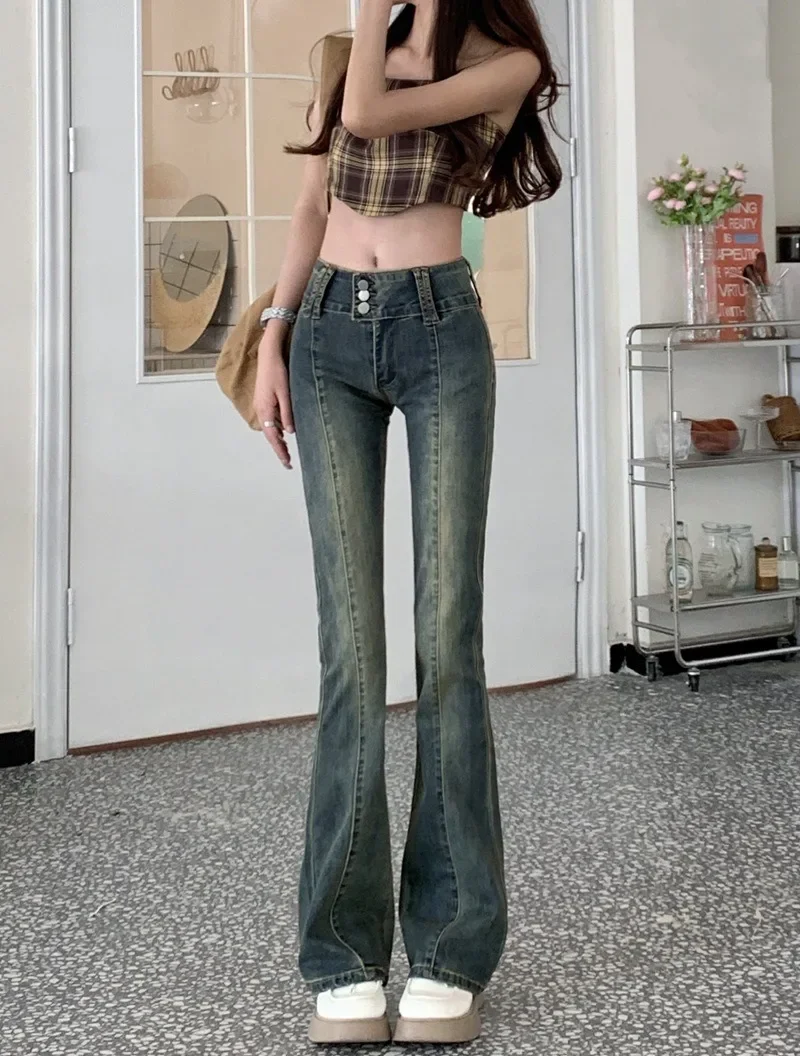 パンツ vintage design cutting flare pants Y2K Vtg Y2K Flare Pants Womens Khaki Hipster Flap pocket Utility