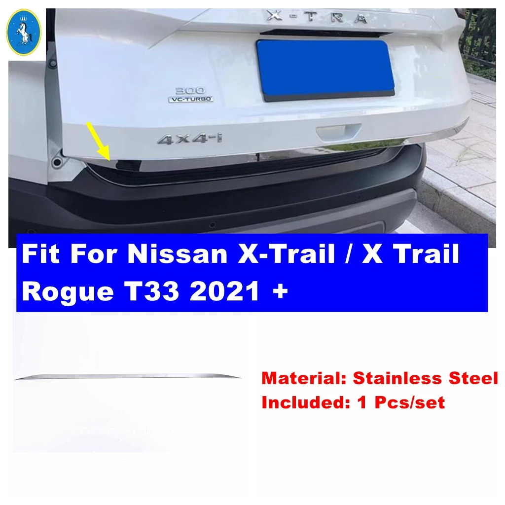 

Rear Trunk Boot Lower Mouldings Cover Trim For Nissan X-Trail / X Trail Rogue T33 2021 - 2023 Stainless Steel Car Accessories