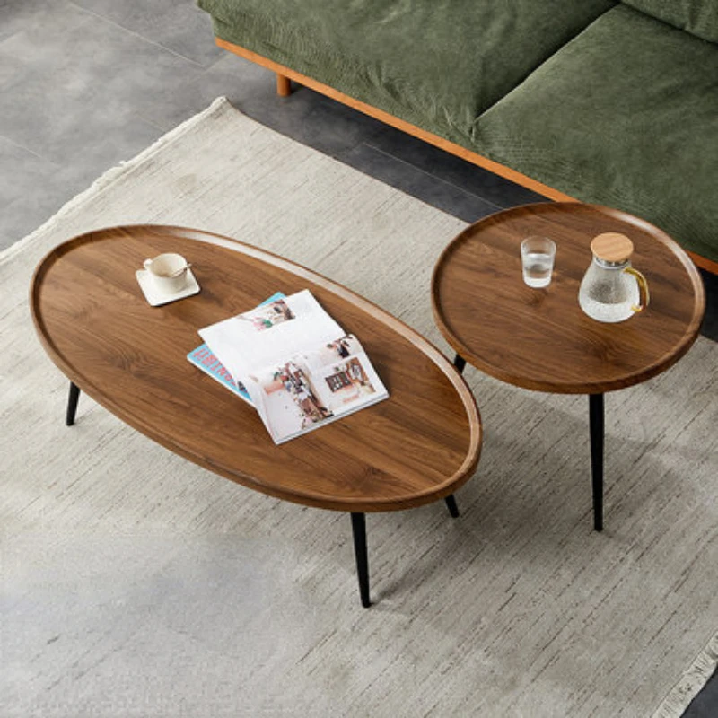 

Simple Modern Nordic Wood Coffee Table, Small Sofa Bedside Table, Creative Round Tea Table Set, Home Furniture, Living Room
