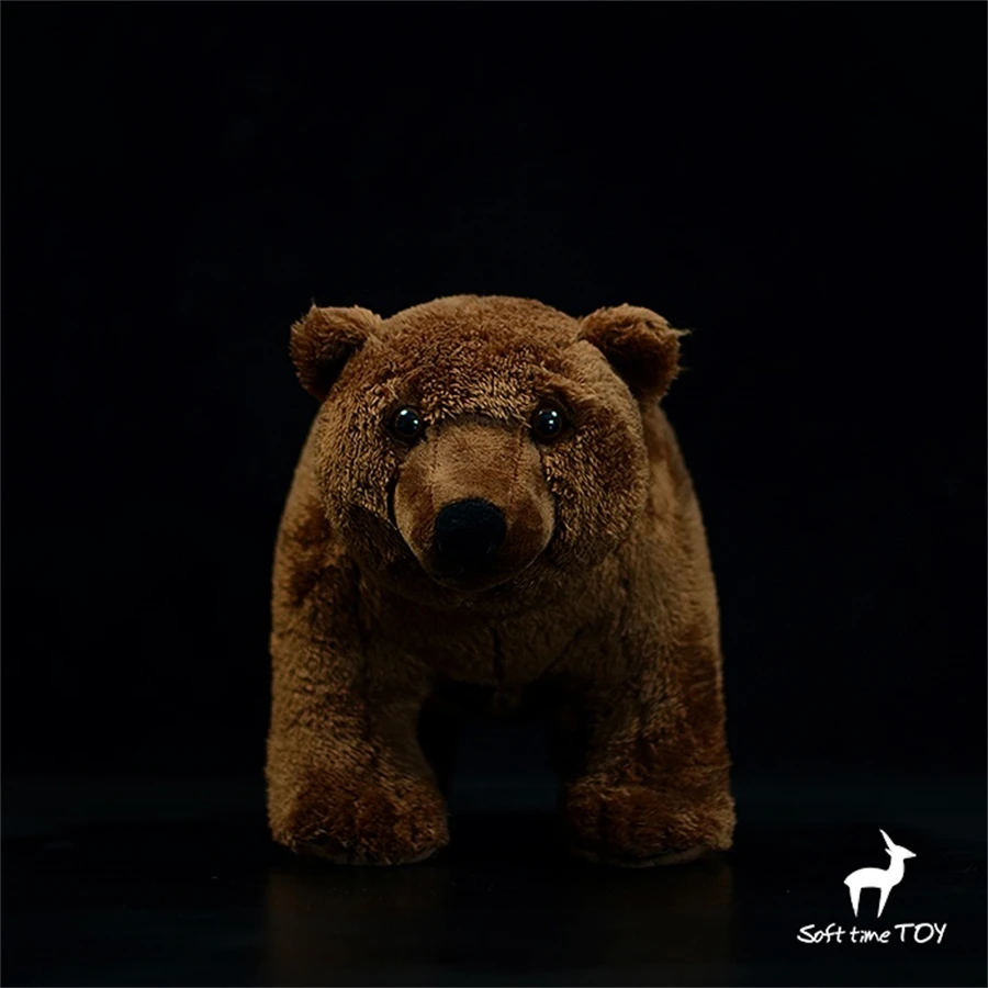 Brown Bear High Fidelity Anime Cute Plushie Grizzly Bear Plush Toys Lifelike Animals Simulation Stuffed Doll Kawai Toy Gifts Kid 3
