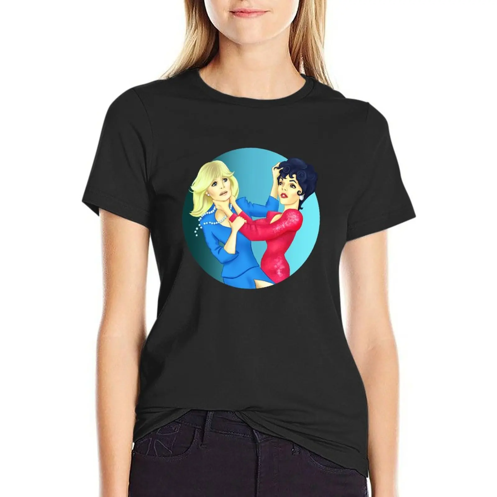 

DYNASTY, Alexis and Krystle fight (Cat Fight) T-Shirt lady clothes new edition summer tops new edition t shirts for Women