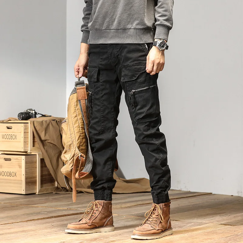 thumbnail image 1 of CAAYU Joggers pantalones Cargo hombres Casual Y2k pantalones masculinos multibolsillos pantalones de chándal ropa de calle Techwear pista táctica pantalones grises hombres, 1 of 4