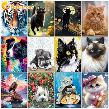 CHENISTORY peinture sans cadre par numéros animaux sur toile photos par numéros peinture acrylique par numéros décor à la maison peinture numérique 1