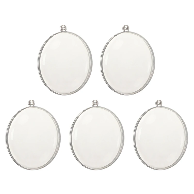 

367A 5шт сплюснутая форма прозрачный пластиковый орнамент DIY Рождественский заполняемый подвесной шар